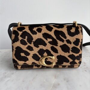 Coach Leopard Print Leather Crossbody Bag with Gold 'C' Hardware
